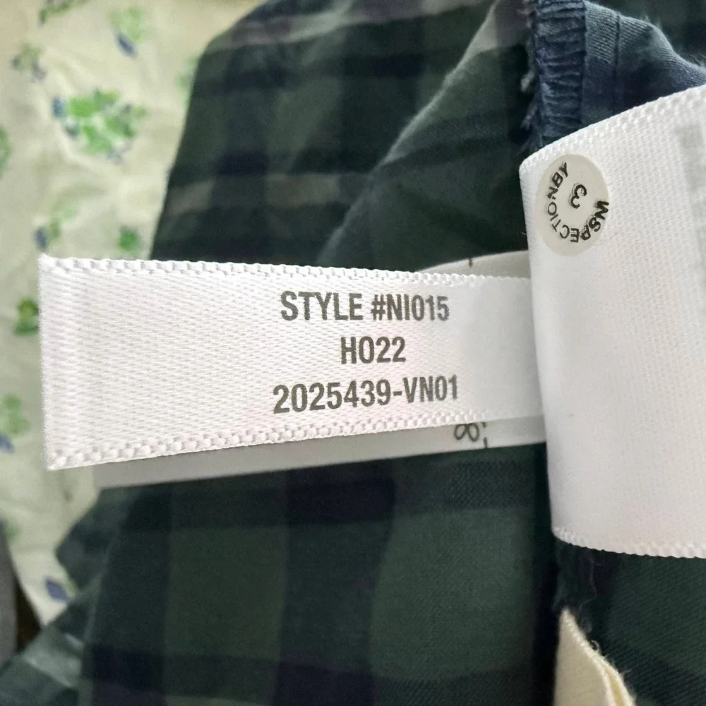 Madewell Plaid Puff Sleeve Top Womens Small Green Smocked Crop Cottagecore Twee